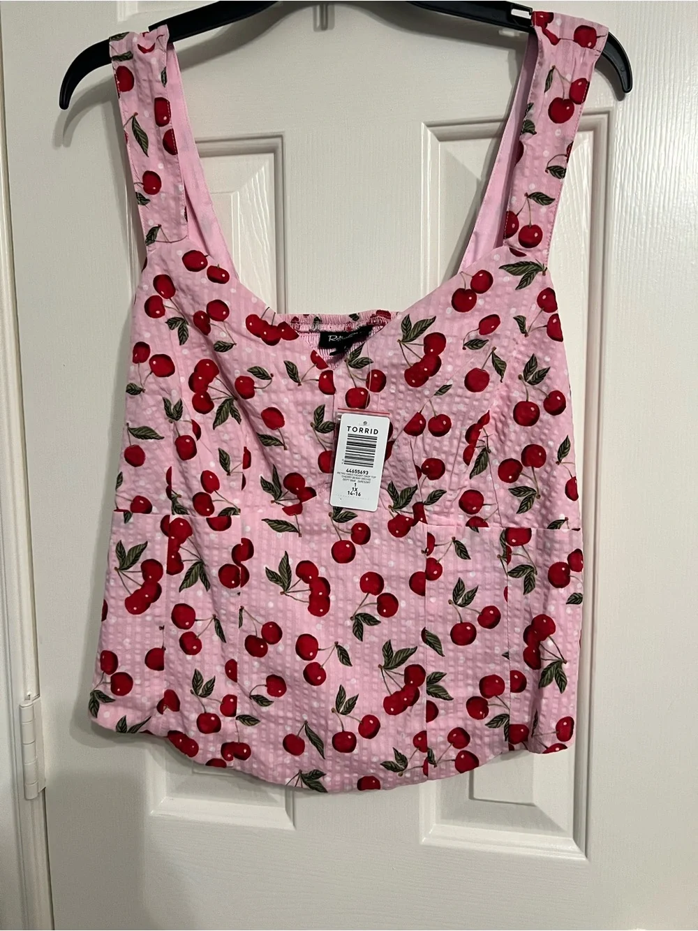 Retro Chic Pink Cherry Print Tank & Full Skirt Set